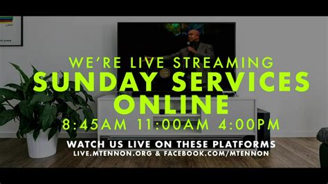 Join us on Sunday Morning April 5th, at 10:00am. . Mt ennon baptist church live stream